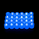 Homestic LED Tea Light Candles for Home Decor |Battey Operated |Flameless Yellow Light |Diwali Lights for Home Decoration,Along with Other Festivities |B0-051702B (Candle with Blue) Pack of 24